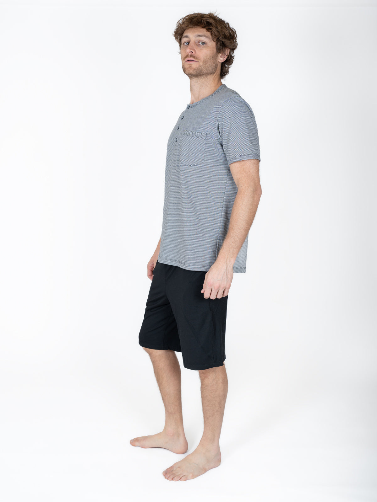 Creaciones Parisinas, Pijama caballero, short negro playera manga corta