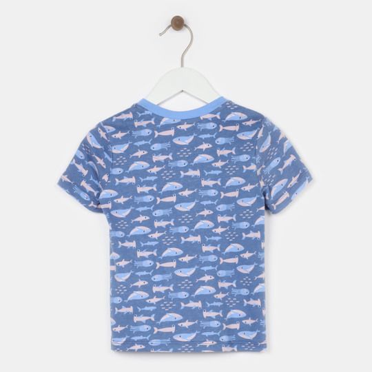 Pijama short niño estampado ballenas