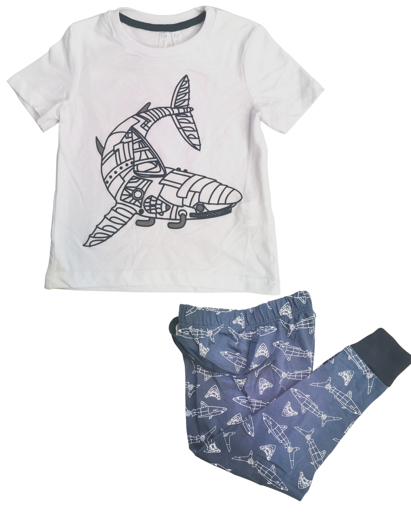 pnbp2212-223 Pijama niño estampado tiburón