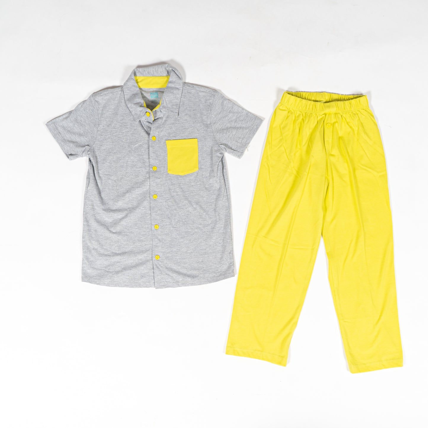 PNGP17-BASIC3DC Pijama niño m/c gris liso