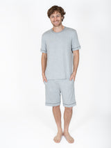 Creaciones Parisinas Pijama caballero, short liso gris