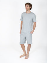 Creaciones Parisinas Pijama caballero, short liso gris