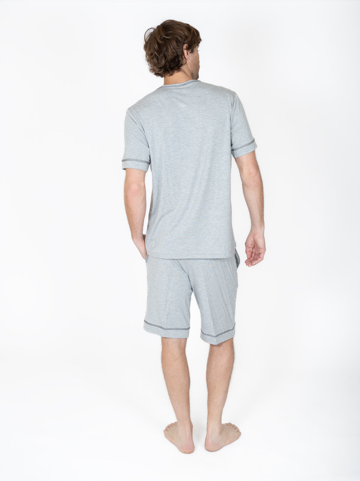 Creaciones Parisinas Pijama caballero, short liso gris