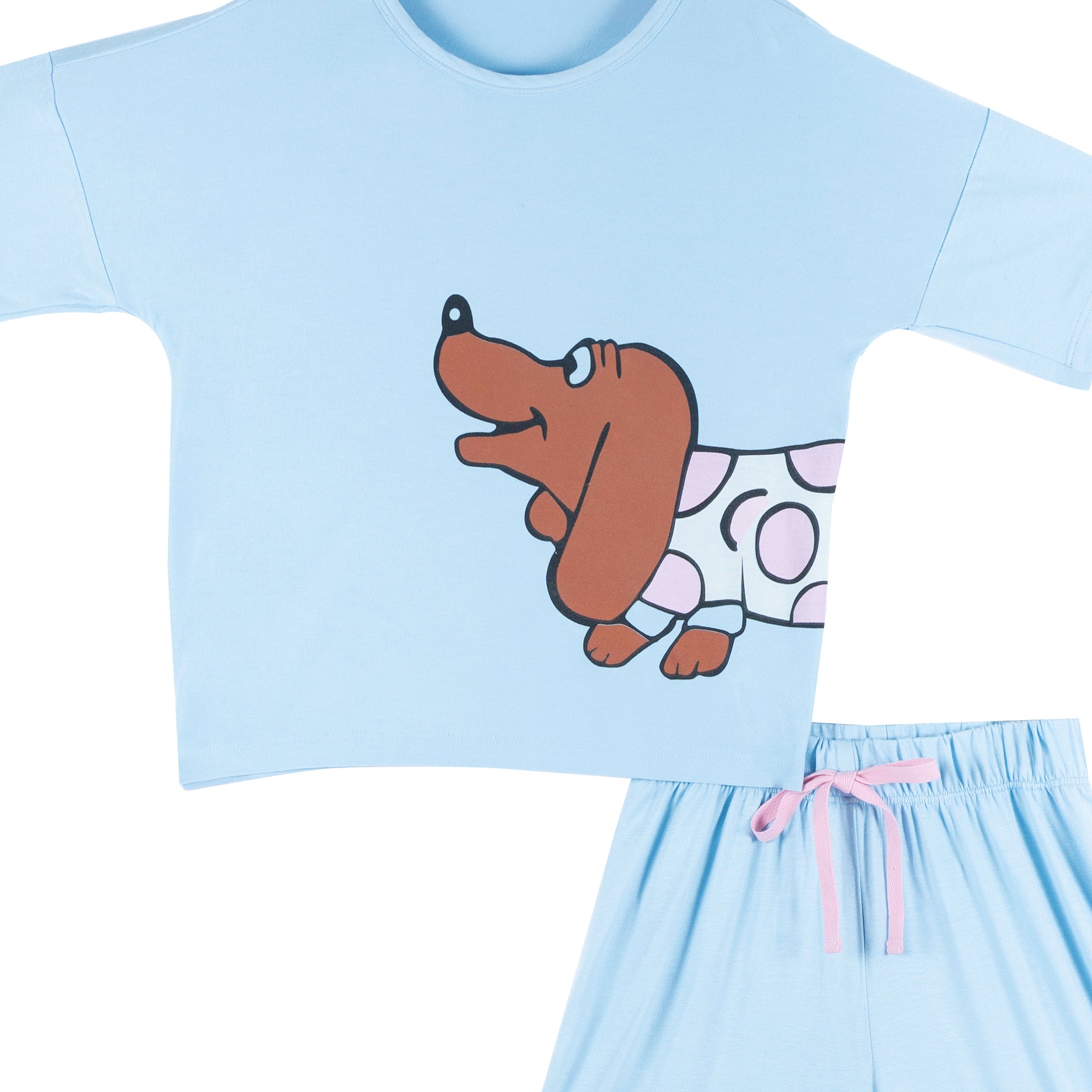 Creaciones parisinas, pijama niña manga corta, cuello redondo