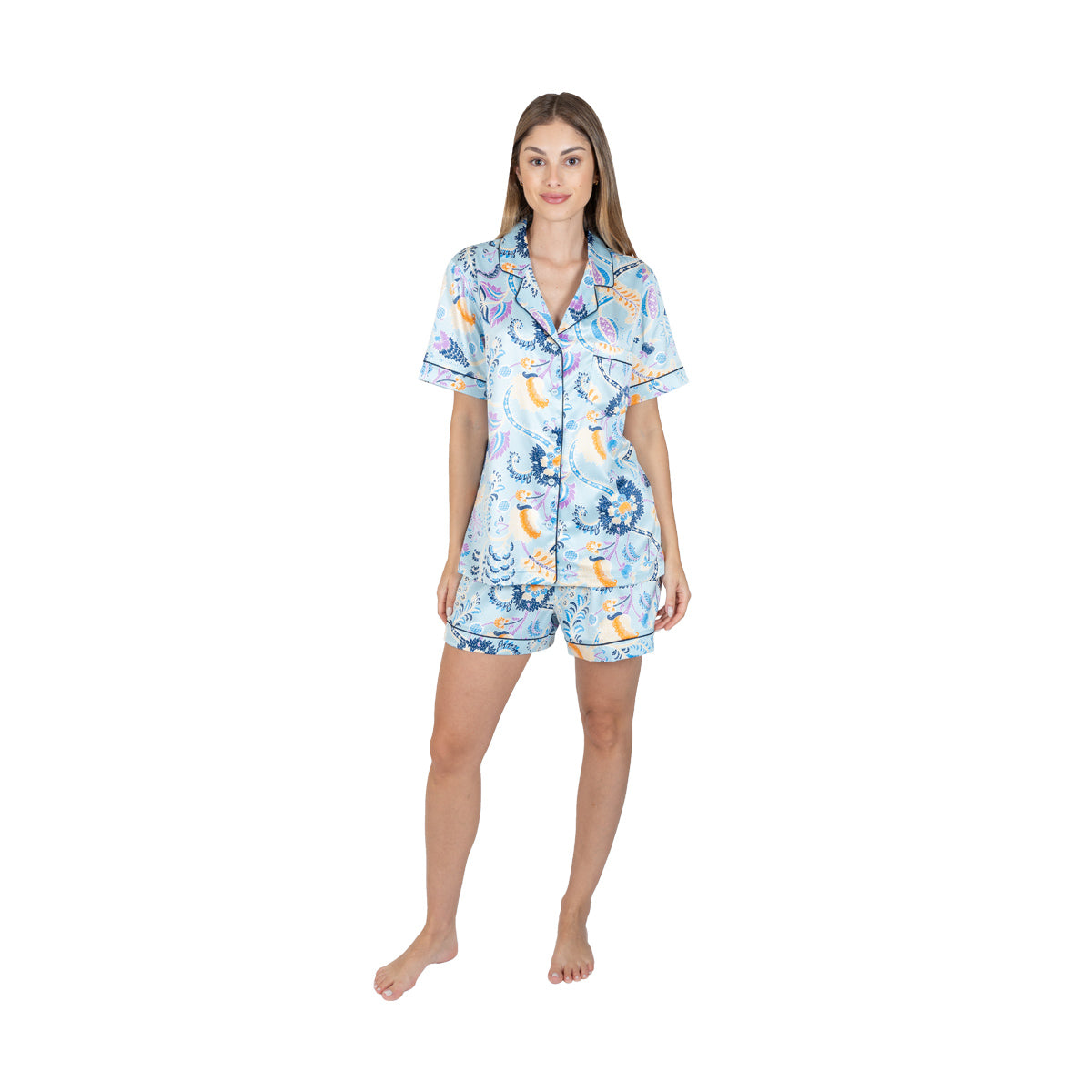 Creaciones Parisinas Pijama short camisera dama con botones