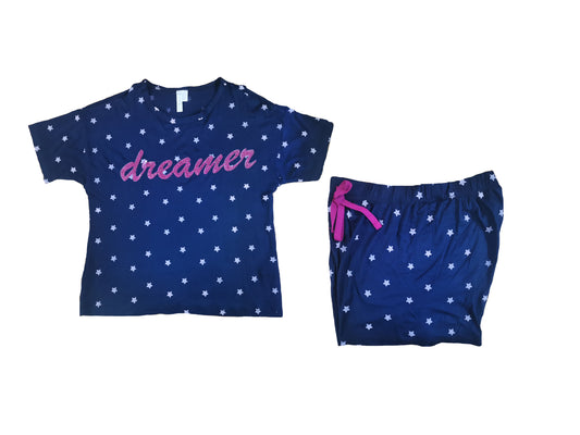 Pijama niña manga corta estampado estrellas