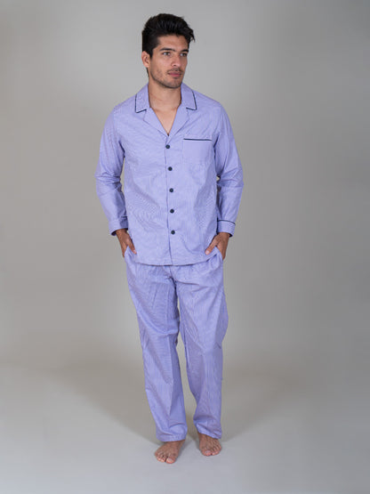 2117004 PIJAMA CABALLERO CAMISERA CON BOTONES