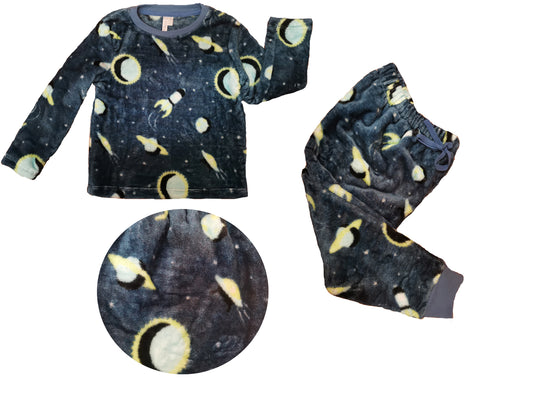 2137B661 Pijama niño polar estampado cohete