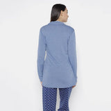 1825348 Bata lisa azul manga larga 1 pieza