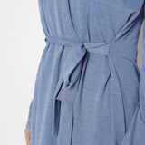 1825348 Bata lisa azul manga larga 1 pieza