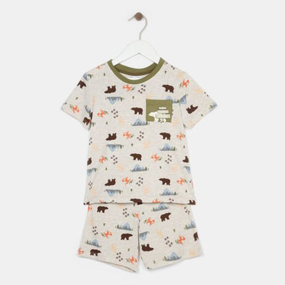Pijama niño short m/c estampado flores