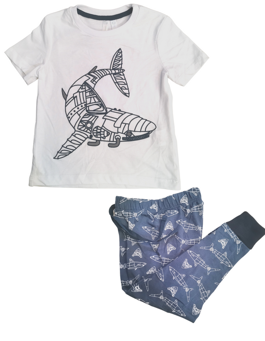 pnbp2212-223 Pijama niño estampado tiburón