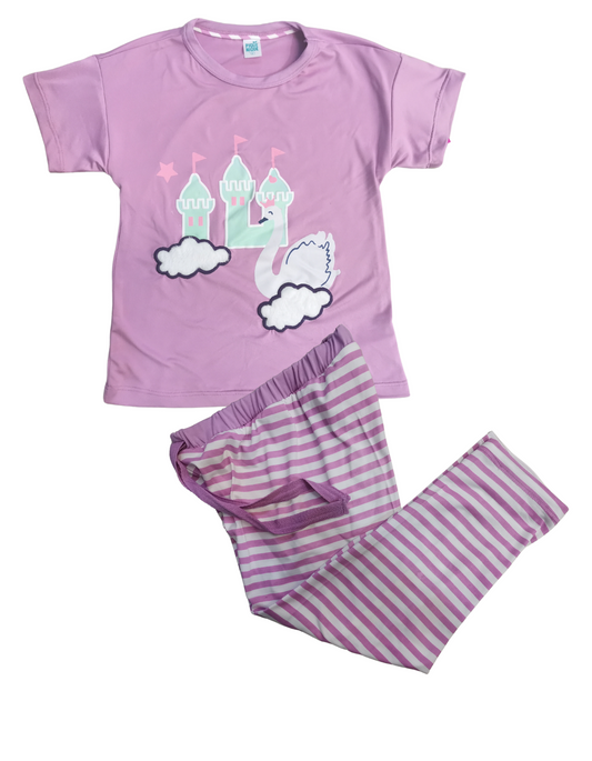 PNBP2302-002 Pijama niña estampada castillo