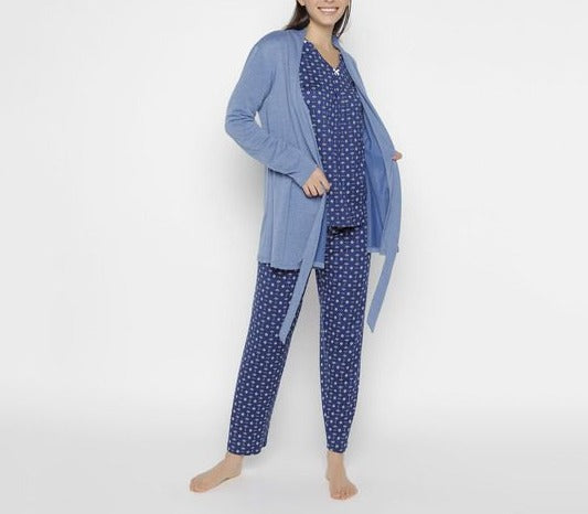 1825348 Bata lisa azul manga larga 1 pieza
